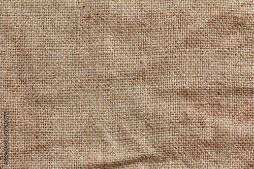 Rough texture of burlap, textile background closeup