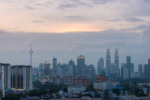 Hazy Sunset Kuala Lumpur City from afar