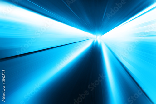 Abstract image of speed motion in the tunnel.