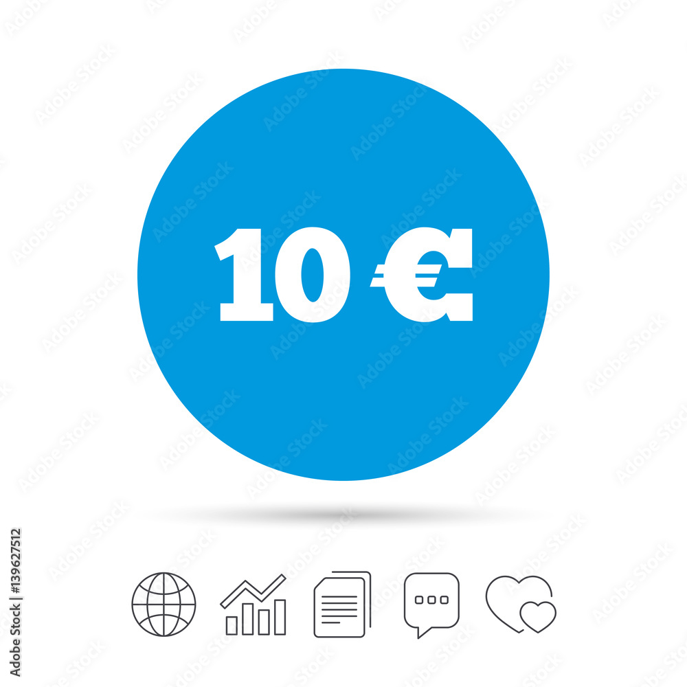 10 Euro sign icon. EUR currency symbol. 10 Euro sign icon. EUR currency symbol.