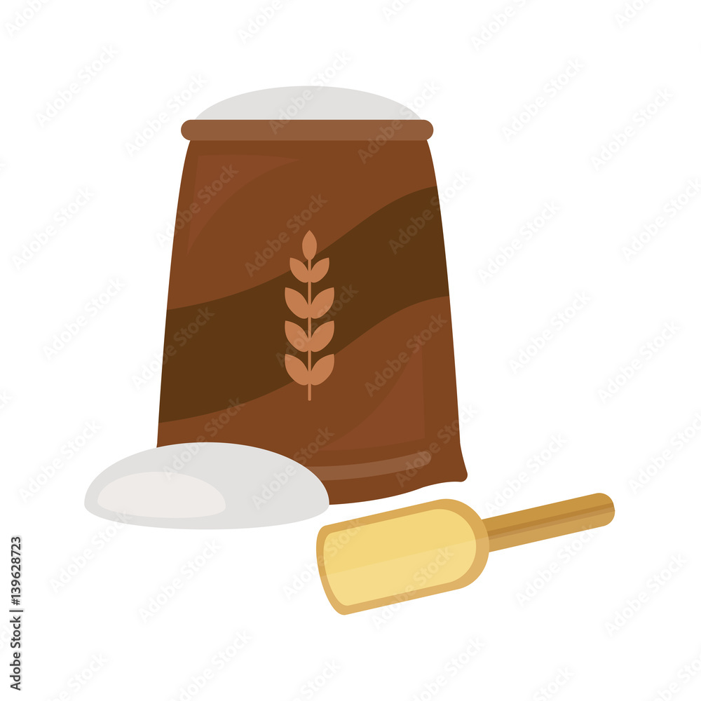 flour vector fresh baked bread products icons isolated bakery wheat ...