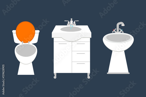 Bathroom icons colored set with process water savings symbols hygiene collection and clean household washing cleaning beauty dryer vector illustration.