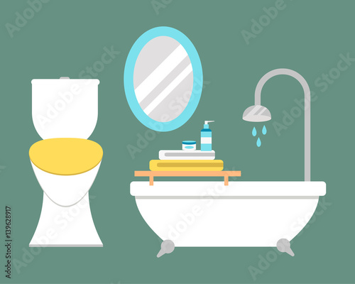 Bathroom icons colored set with process water savings symbols hygiene collection and clean household washing cleaning beauty dryer vector illustration.