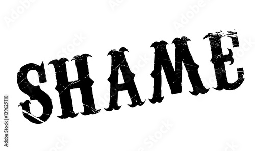 Shame rubber stamp. Grunge design with dust scratches. Effects can be easily removed for a clean, crisp look. Color is easily changed.