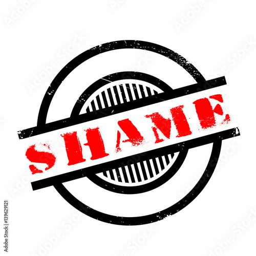 Shame rubber stamp. Grunge design with dust scratches. Effects can be easily removed for a clean, crisp look. Color is easily changed.