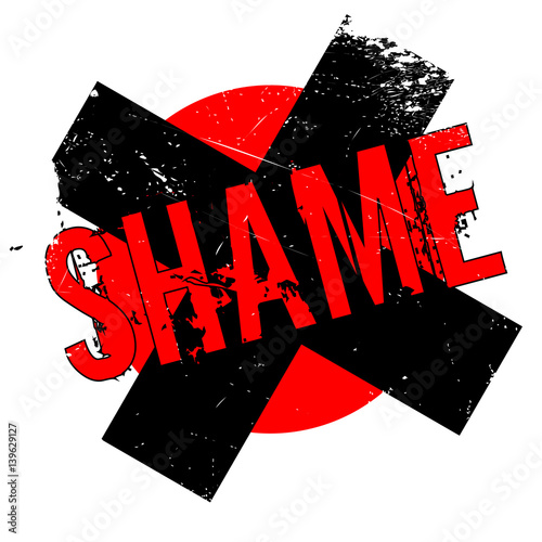 Shame rubber stamp. Grunge design with dust scratches. Effects can be easily removed for a clean, crisp look. Color is easily changed.