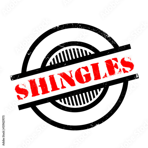 Shingles rubber stamp. Grunge design with dust scratches. Effects can be easily removed for a clean, crisp look. Color is easily changed.