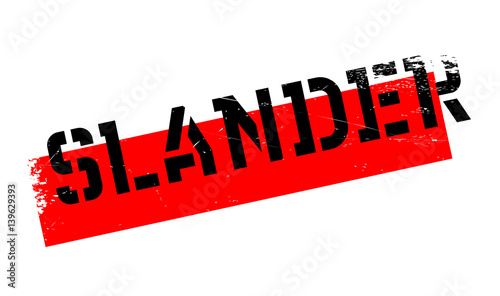 Slander rubber stamp. Grunge design with dust scratches. Effects can be easily removed for a clean, crisp look. Color is easily changed.