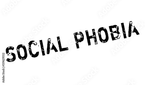 Social Phobia rubber stamp. Grunge design with dust scratches. Effects can be easily removed for a clean, crisp look. Color is easily changed.
