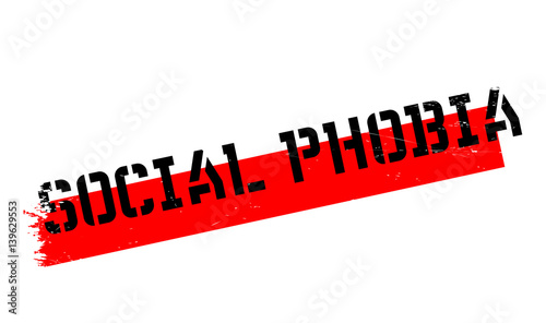 Social Phobia rubber stamp. Grunge design with dust scratches. Effects can be easily removed for a clean, crisp look. Color is easily changed.