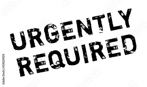 Urgently Required rubber stamp. Grunge design with dust scratches. Effects can be easily removed for a clean, crisp look. Color is easily changed.