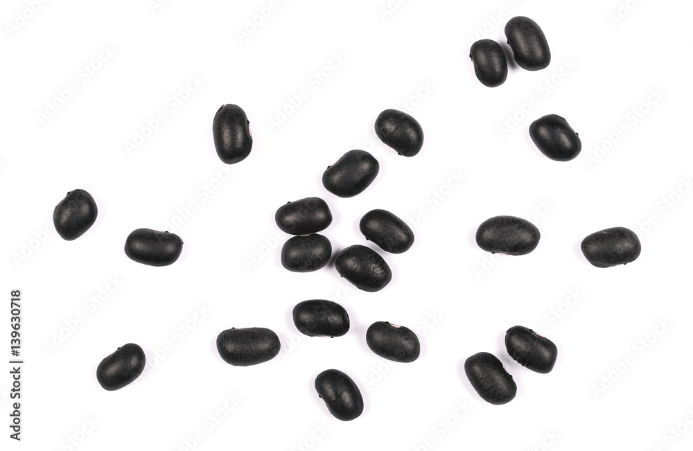 black beans isolated on white background and texture, top view black beans isolated on white background and texture, top view