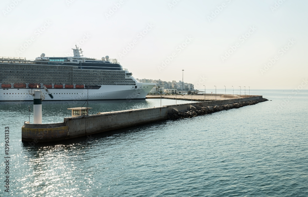 cruise ship in the port of Piraeus in Greece