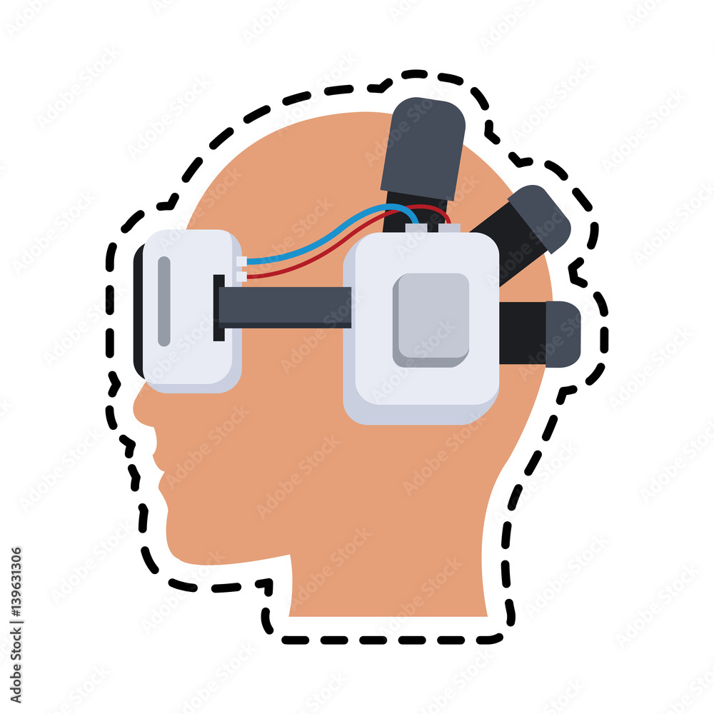 virtual reality goggles icon image vector illustration design Stock