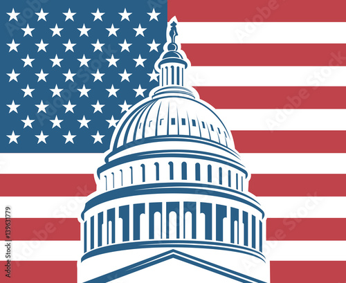 Unated States Capitol building icon in Washington DC