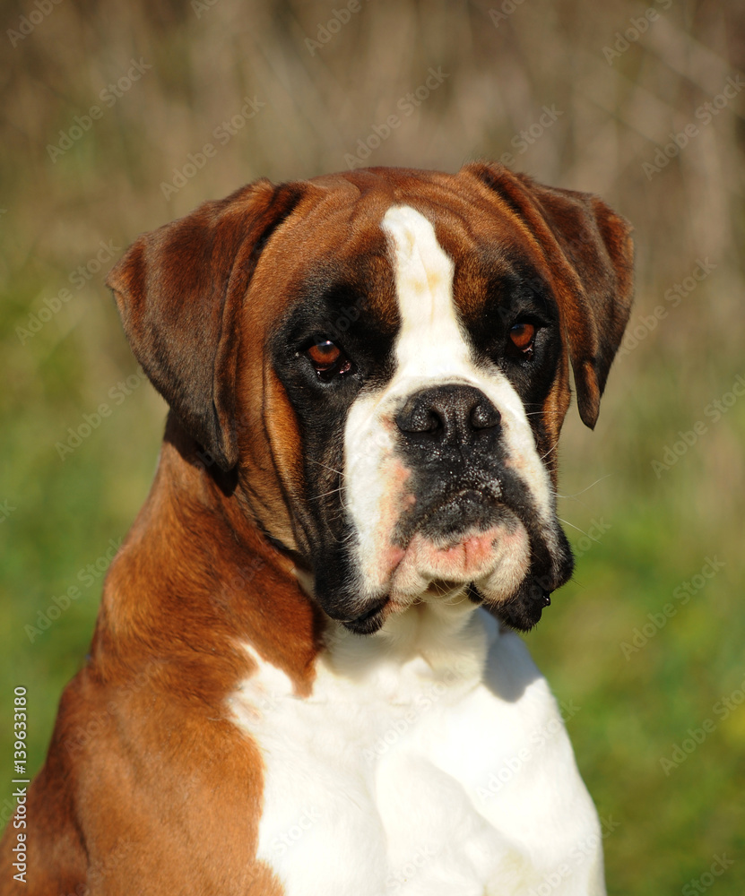 Portrait of dog breed boxer