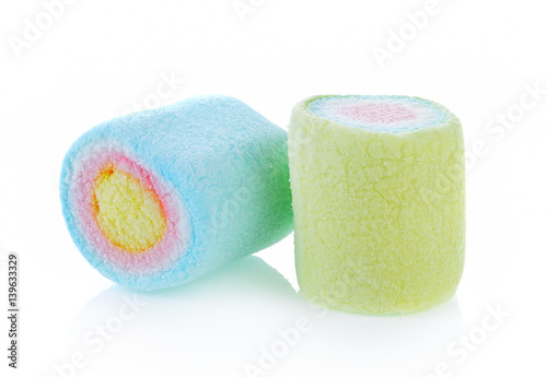 Marshmallows isolated on white background