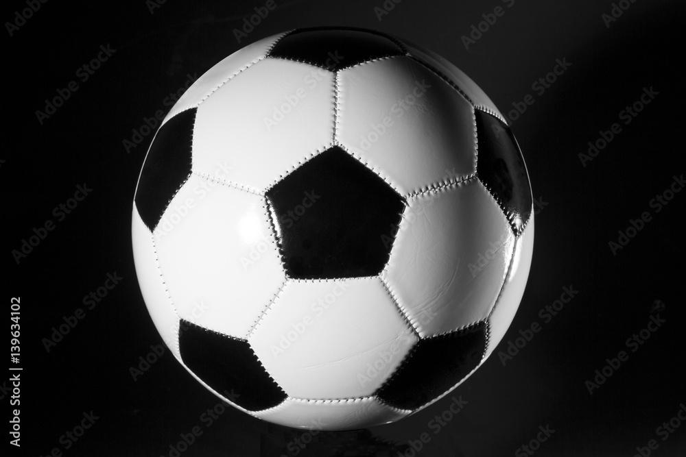 Naklejka premium Black and white soccer ball