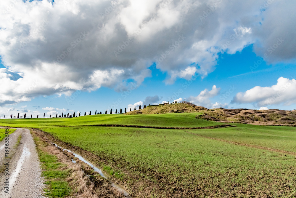 panorama of the hills of Siena in winter panorama of the hills of Siena in winter