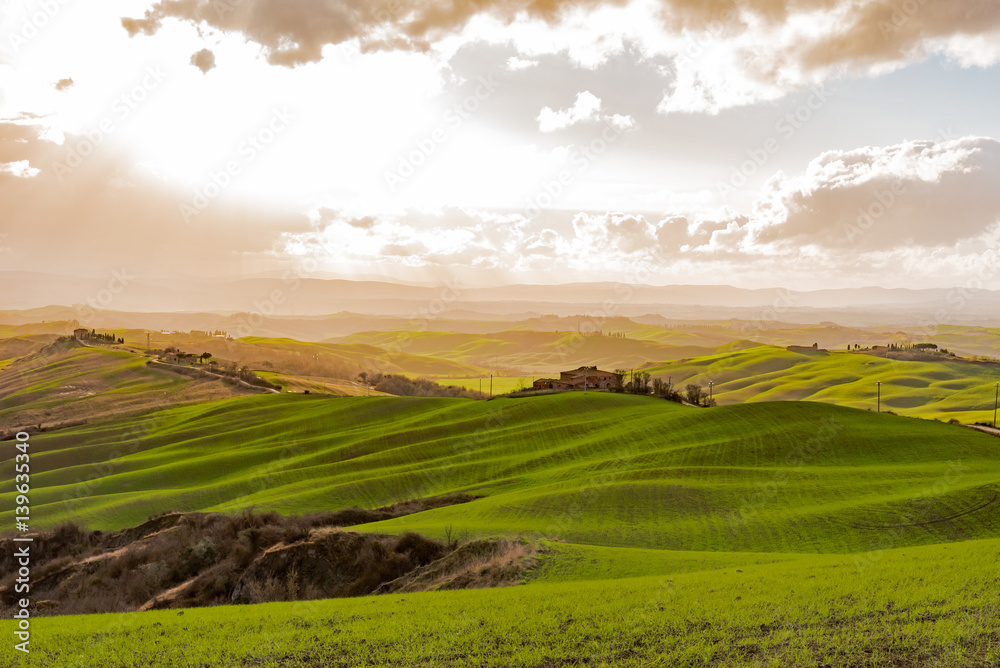 panorama of the hills of Siena in winter panorama of the hills of Siena in winter