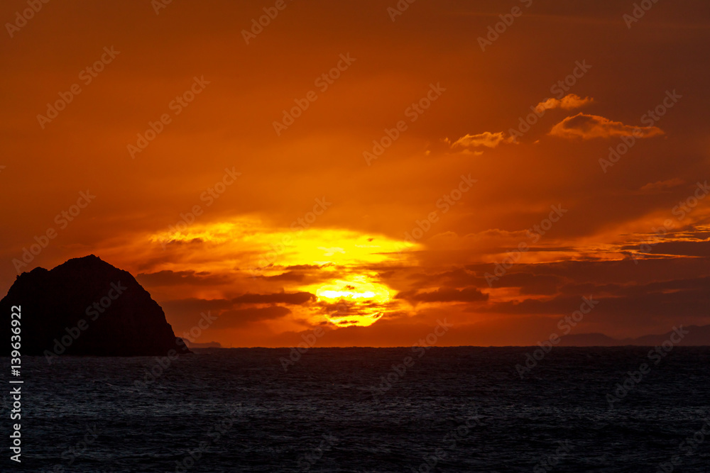 玄界灘の夕日 玄界灘の夕日