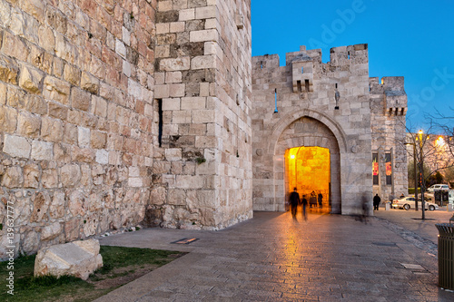 Jaffa Gate at Night - Jerusalem Old City photo