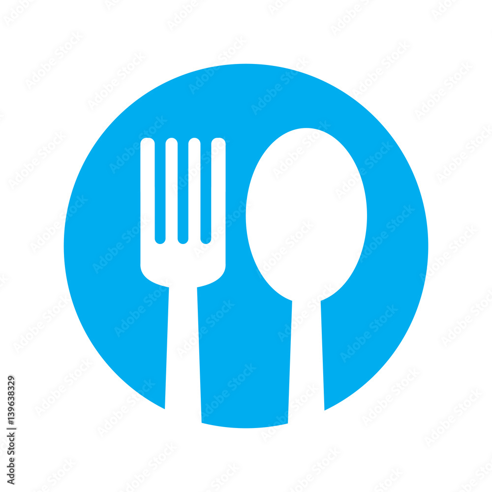 spoon and fork icon isolated vector spoon and fork icon isolated vector