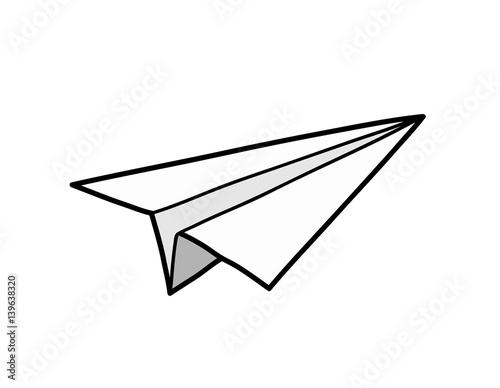 Origami Paper Airplane, a hand drawn vector illustration of an airplane origami