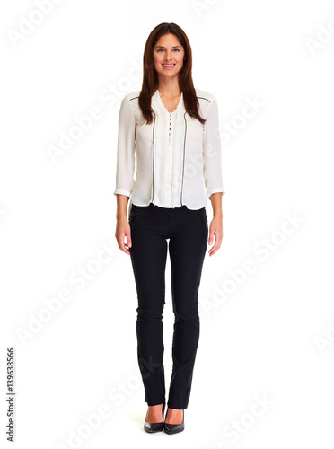 Business woman white background