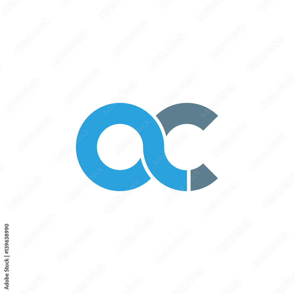 Initial letter ac modern linked circle round lowercase logo blue gray Initial letter ac modern linked circle round lowercase logo blue gray