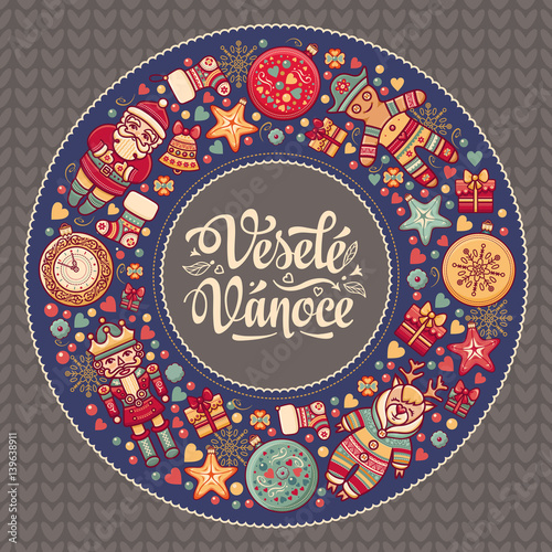 Vesele vanoce -  greeting cards. Xmas in the Czech Republic. 