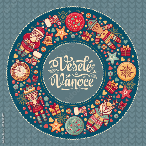Vesele vanoce -  greeting cards. Xmas in the Czech Republic. 