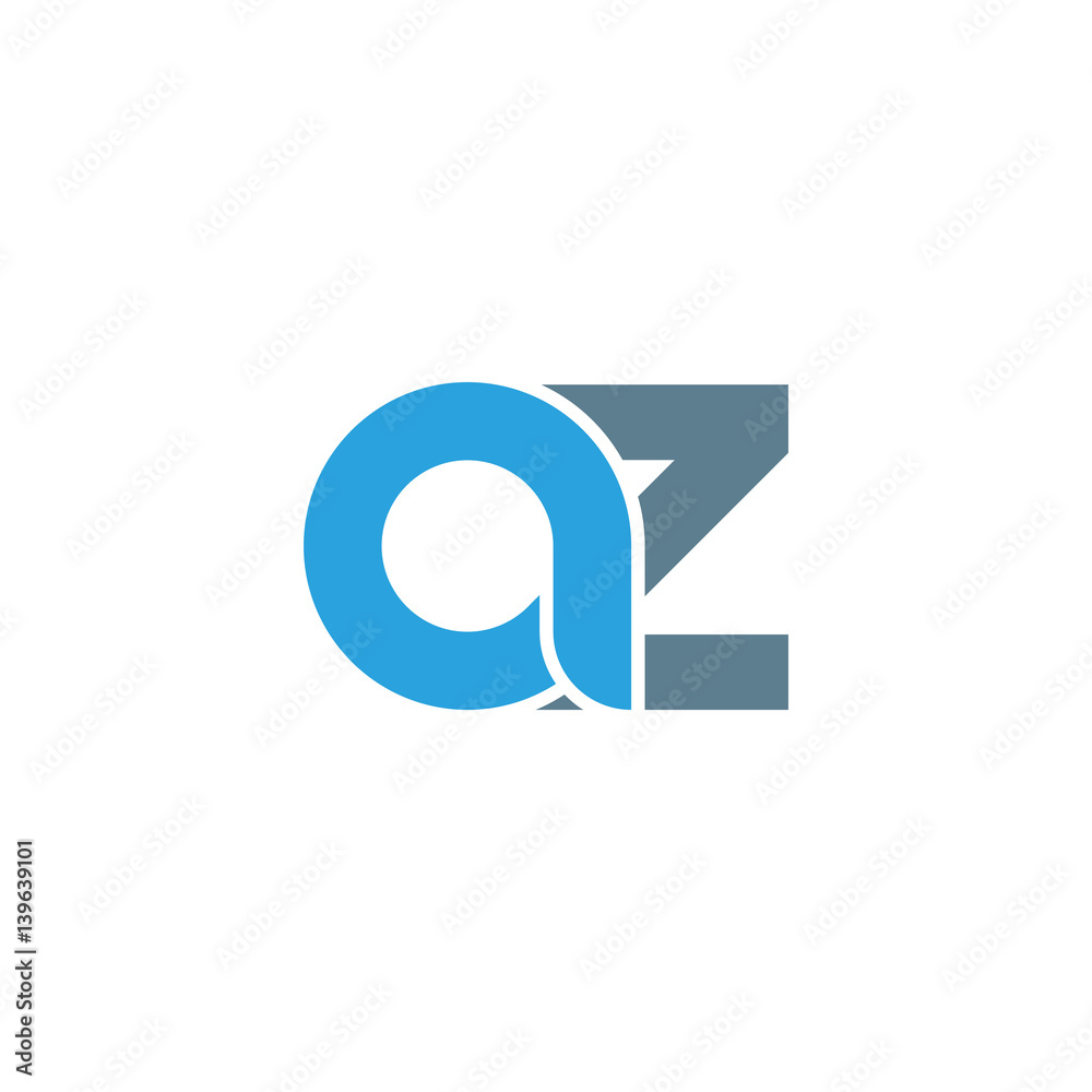 Initial letter az modern linked circle round lowercase logo blue gray Initial letter az modern linked circle round lowercase logo blue gray