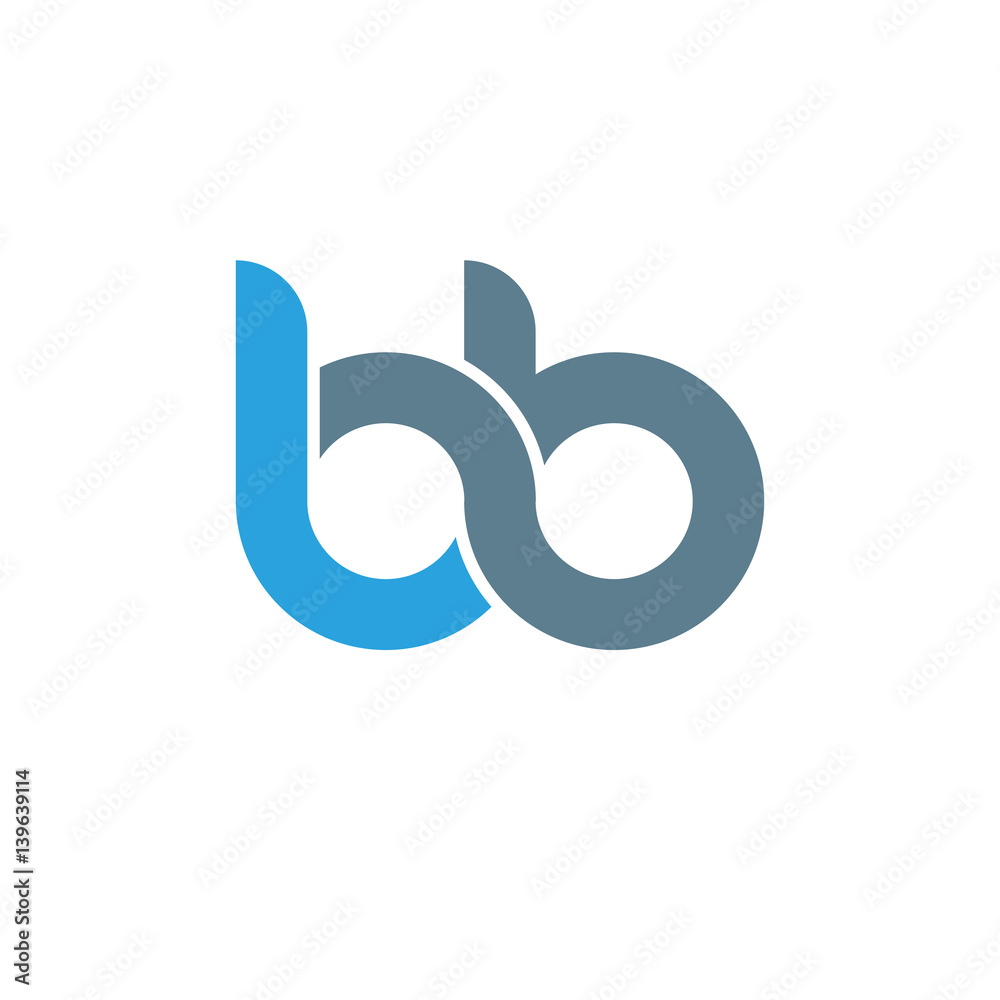 Initial letter bb modern linked circle round lowercase logo blue gray Initial letter bb modern linked circle round lowercase logo blue gray