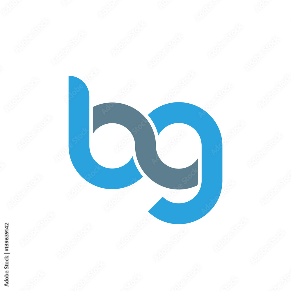 Initial letter bg modern linked circle round lowercase logo blue gray Initial letter bg modern linked circle round lowercase logo blue gray