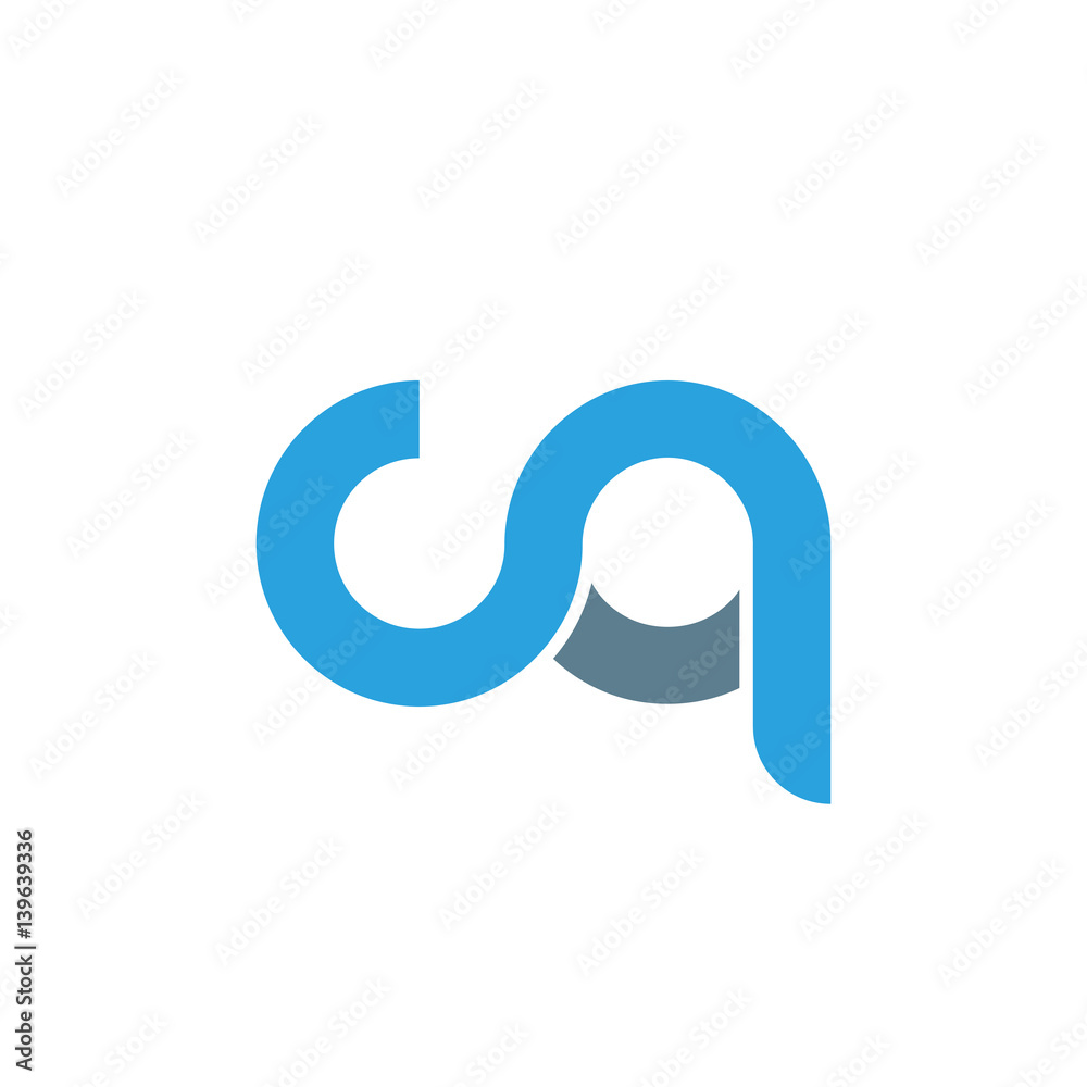 Initial letter cq modern linked circle round lowercase logo blue gray Initial letter cq modern linked circle round lowercase logo blue gray