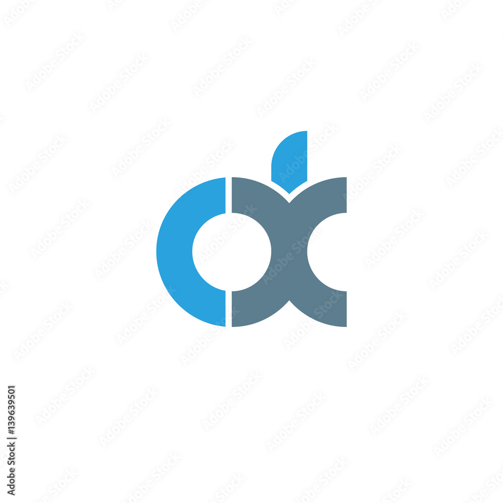 Initial letter dx modern linked circle round lowercase logo blue gray Initial letter dx modern linked circle round lowercase logo blue gray