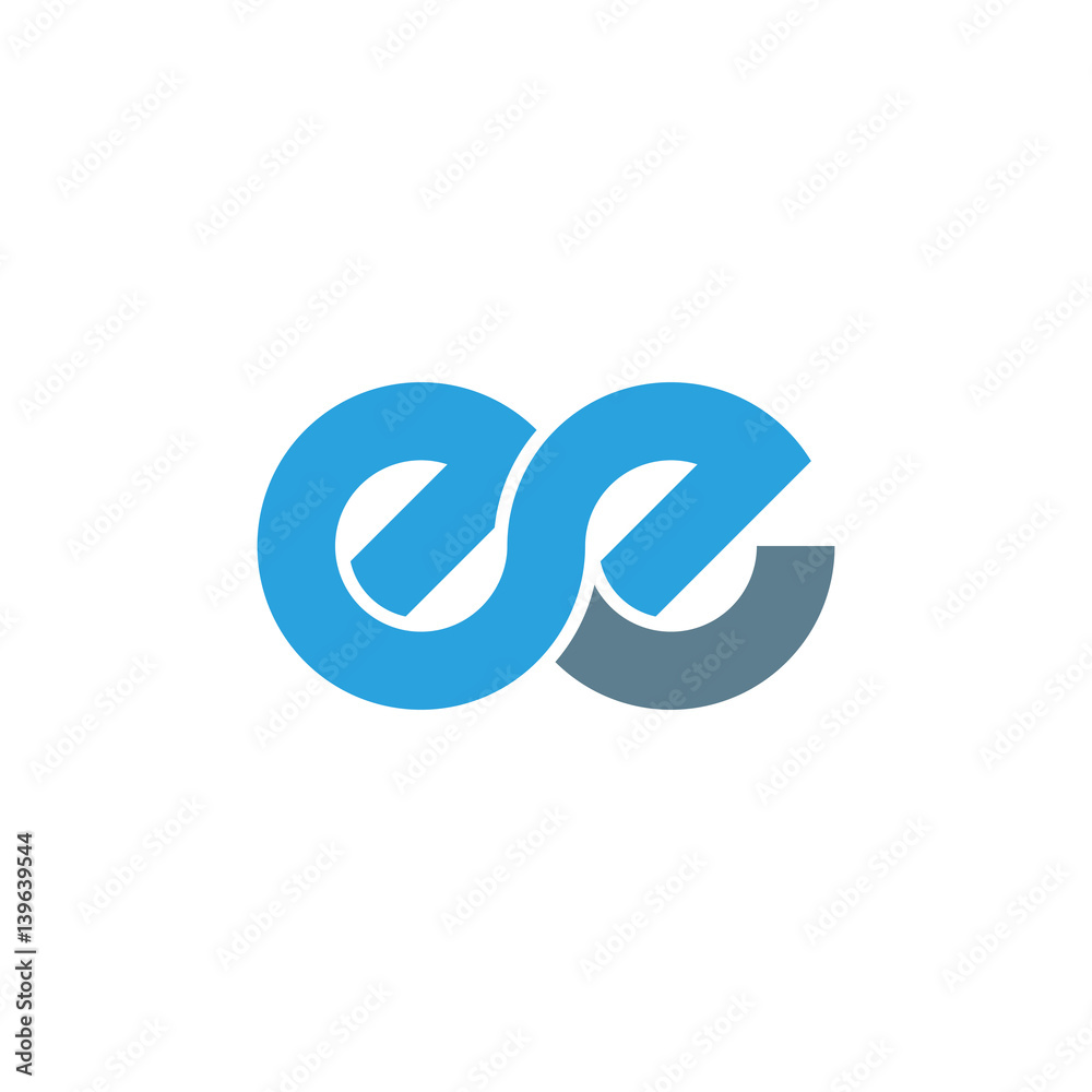 Initial letter ee modern linked circle round lowercase logo blue gray Initial letter ee modern linked circle round lowercase logo blue gray