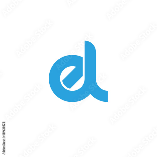 Initial letter el modern linked circle round lowercase logo blue