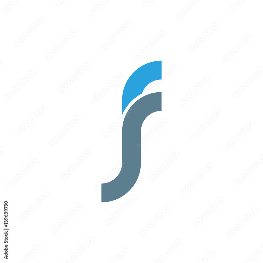 Initial letter fj modern linked circle round lowercase logo blue gray Initial letter fj modern linked circle round lowercase logo blue gray