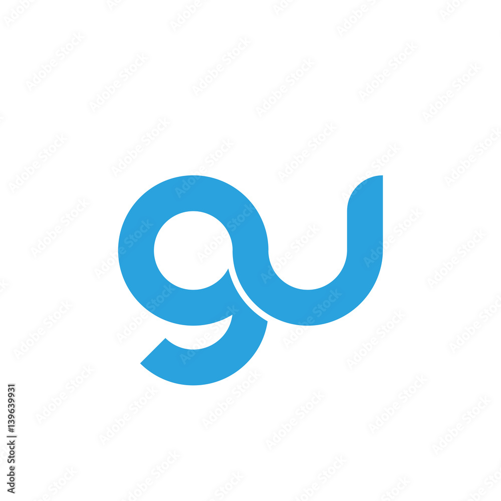 Initial letter gu modern linked circle round lowercase logo blue Initial letter gu modern linked circle round lowercase logo blue