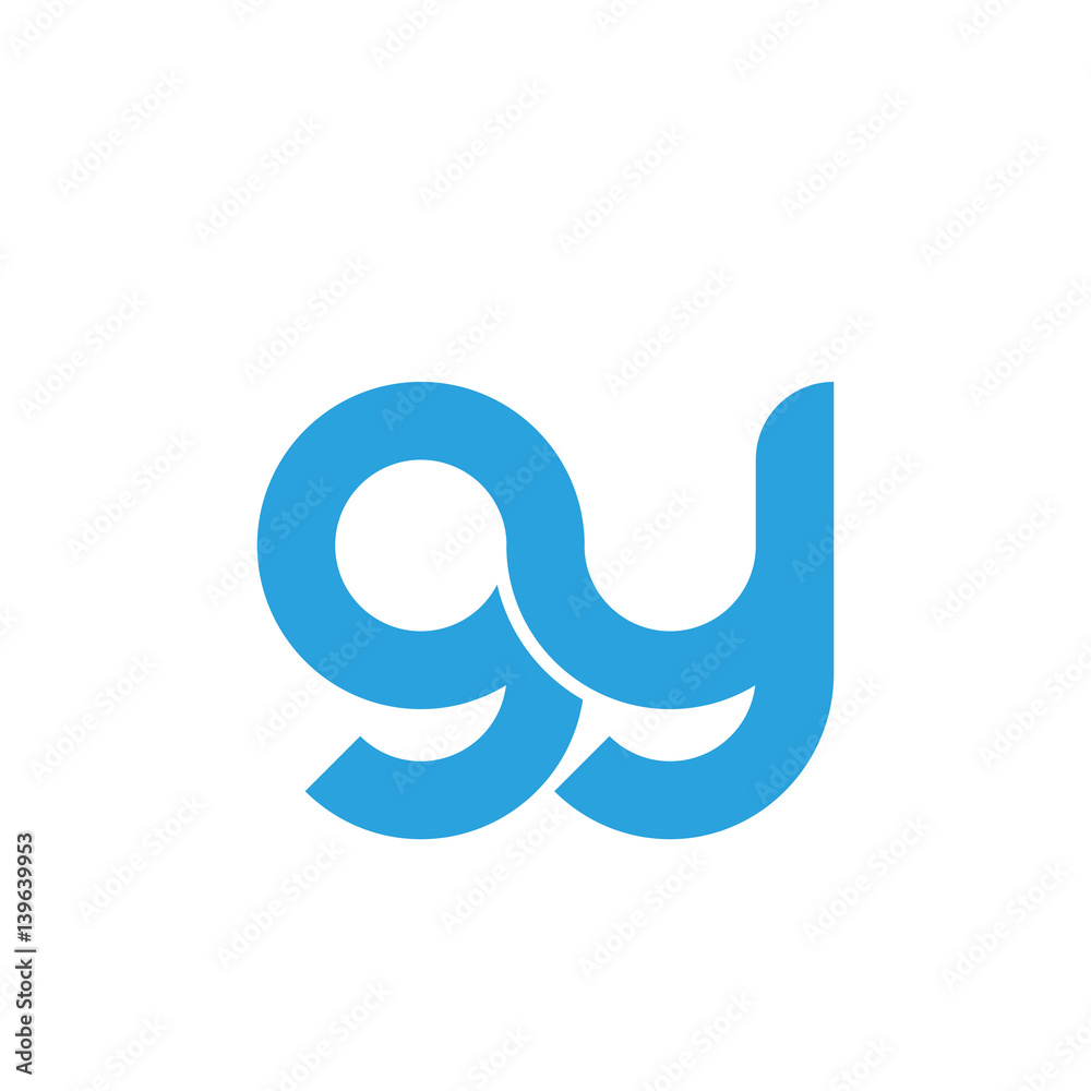 Initial letter gy modern linked circle round lowercase logo blue Initial letter gy modern linked circle round lowercase logo blue