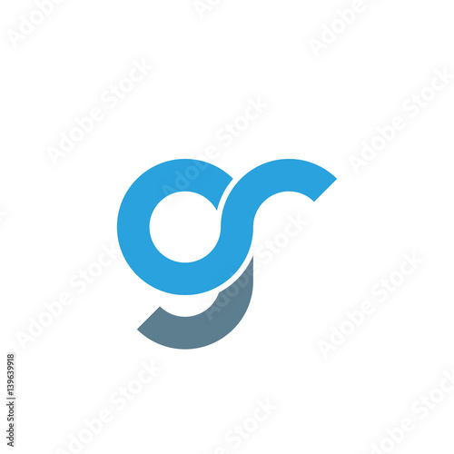 Fototapeta Naklejka Na Ścianę i Meble -  Initial letter gr modern linked circle round lowercase logo blue gray