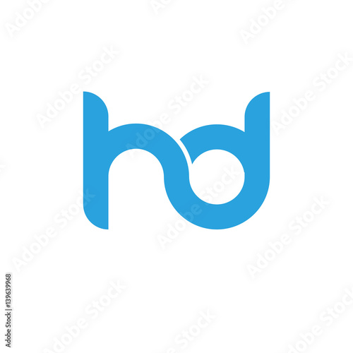 Initial letter hd modern linked circle round lowercase logo blue