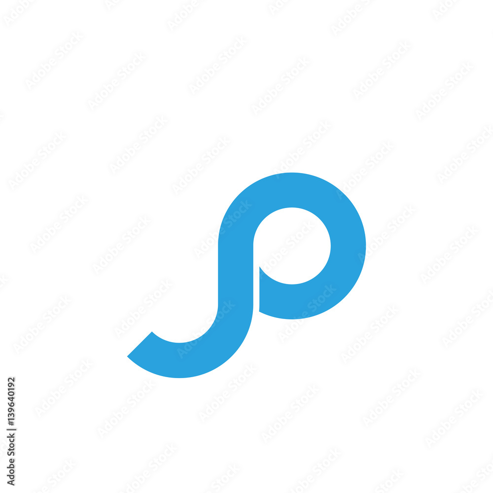 Initial letter jo modern linked circle round lowercase logo blue Initial letter jo modern linked circle round lowercase logo blue
