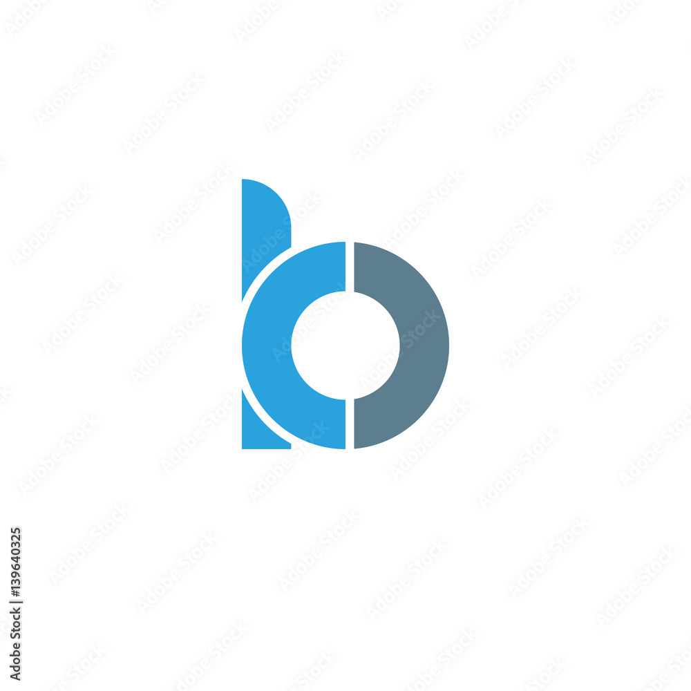 Initial letter ko modern linked circle round lowercase logo blue gray - obrazy, fototapety, plakaty 