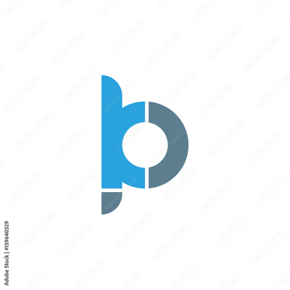 Initial letter kp modern linked circle round lowercase logo blue gray Initial letter kp modern linked circle round lowercase logo blue gray