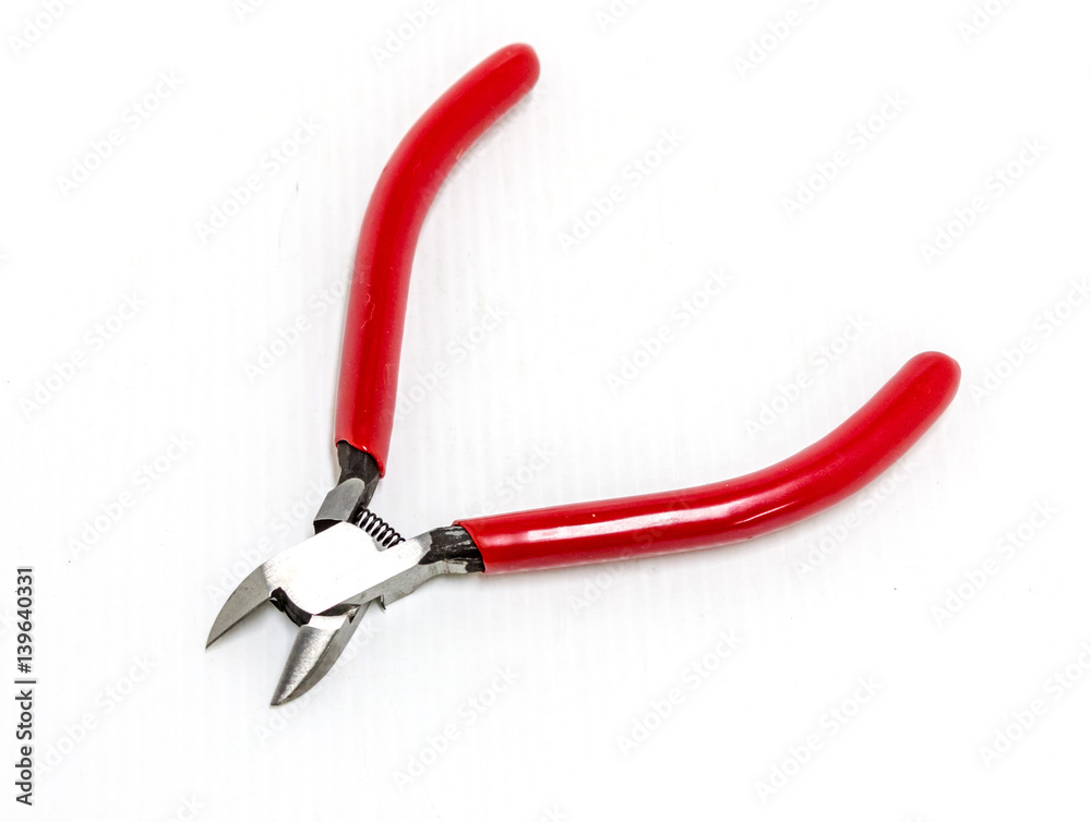 Cutting plier on white background Cutting plier on white background
