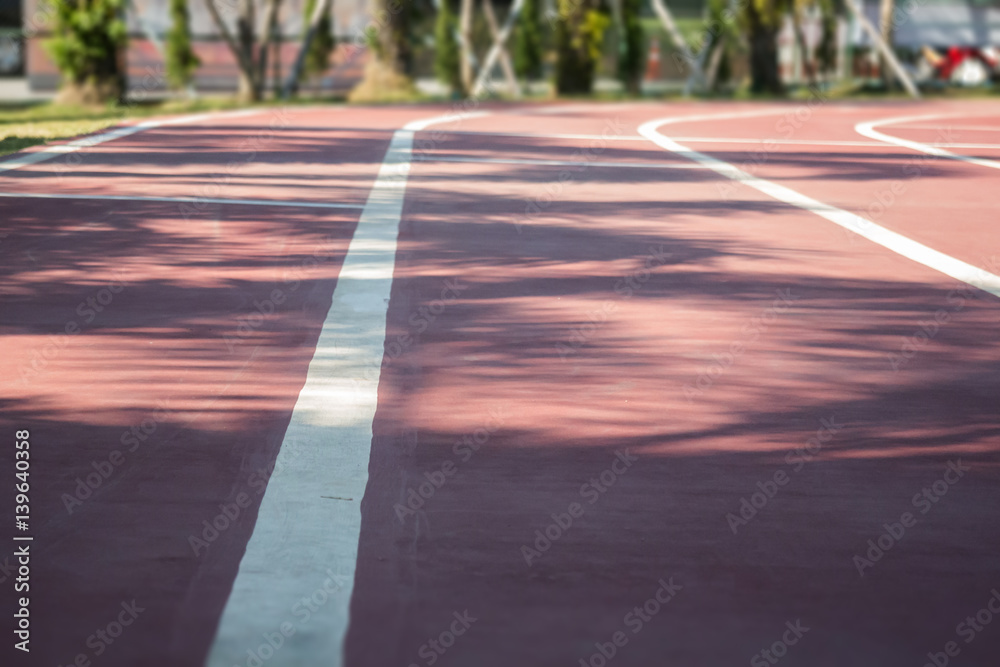Obraz premium Old Running Track in School