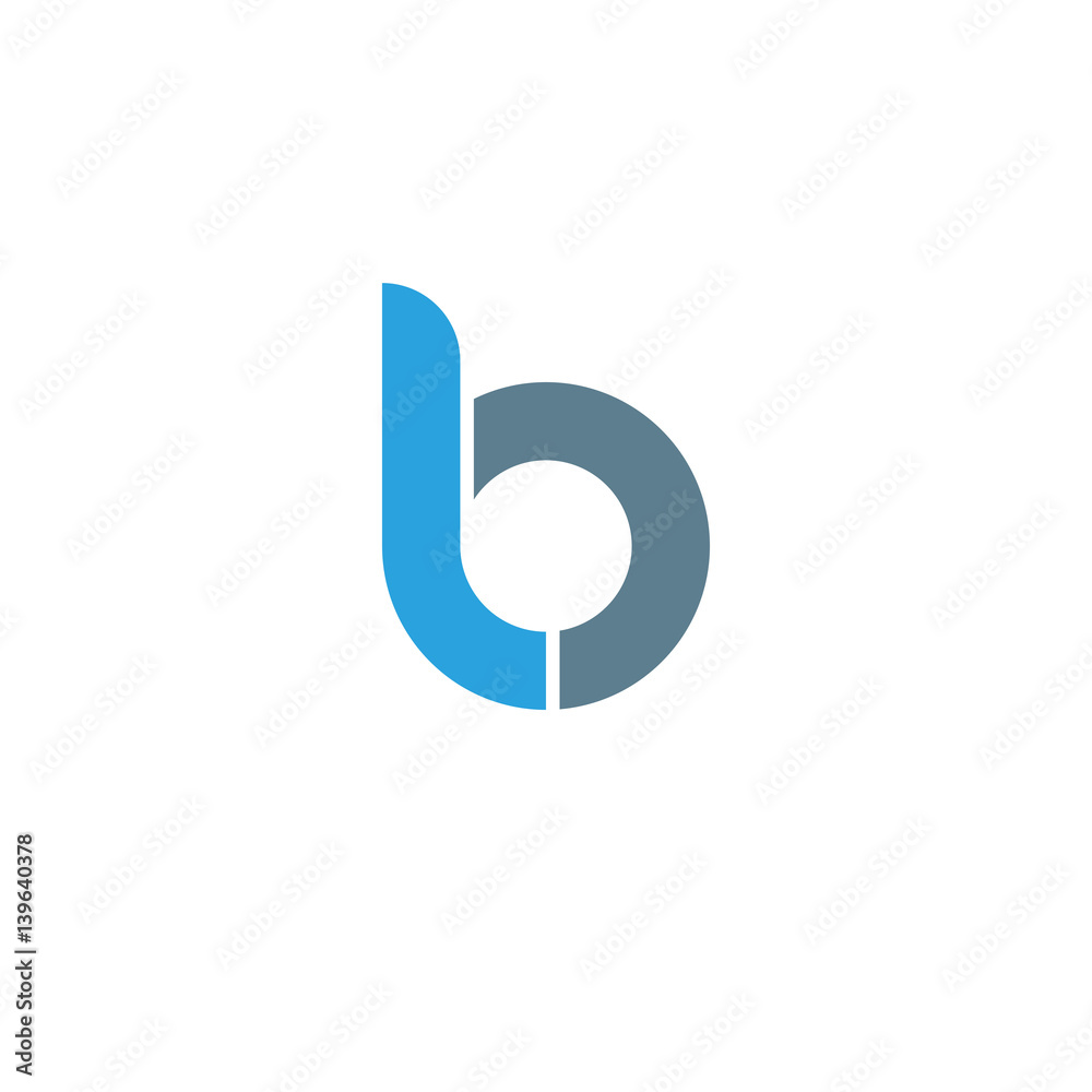 Initial letter lb modern linked circle round lowercase logo blue gray Initial letter lb modern linked circle round lowercase logo blue gray